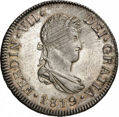 2 Reales Obverse Image minted in SPAIN in 1819M (1808-33  -  FERNANDO VII)  - The Coin Database