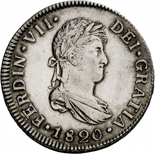 2 Reales Obverse Image minted in SPAIN in 1820M (1808-33  -  FERNANDO VII)  - The Coin Database