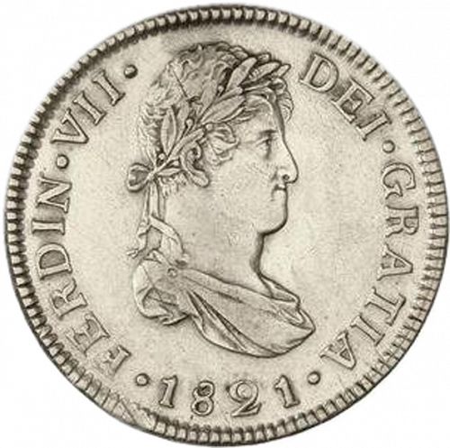 2 Reales Obverse Image minted in SPAIN in 1821M (1808-33  -  FERNANDO VII)  - The Coin Database