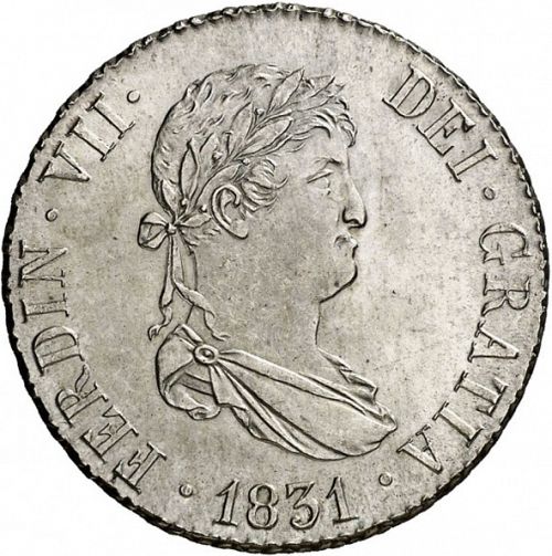 2 Reales Obverse Image minted in SPAIN in 1831AJ (1808-33  -  FERNANDO VII)  - The Coin Database