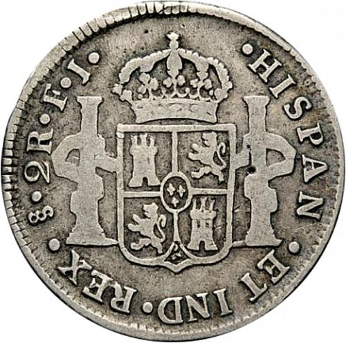 2 Reales Reverse Image minted in SPAIN in 1808FJ (1808-33  -  FERNANDO VII)  - The Coin Database