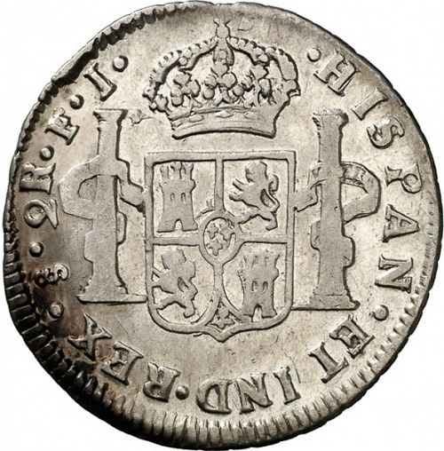 2 Reales Reverse Image minted in SPAIN in 1809FJ (1808-33  -  FERNANDO VII)  - The Coin Database
