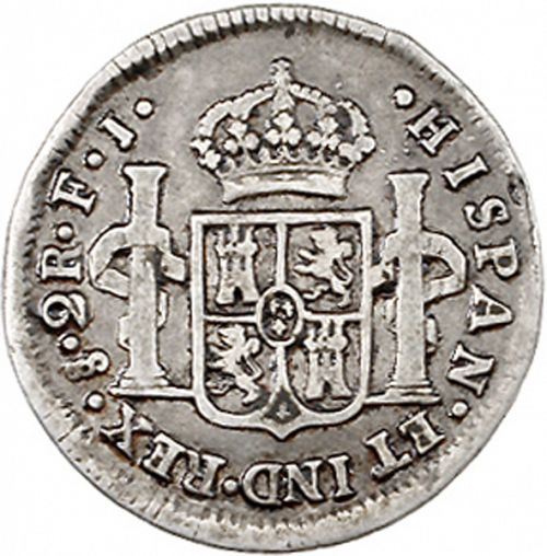 2 Reales Reverse Image minted in SPAIN in 1811FJ (1808-33  -  FERNANDO VII)  - The Coin Database