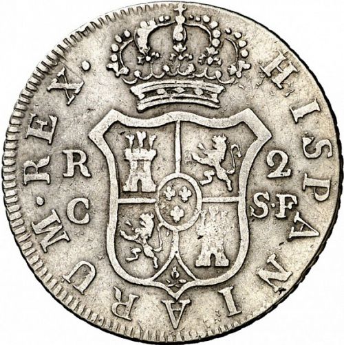 2 Reales Reverse Image minted in SPAIN in 1812SF (1808-33  -  FERNANDO VII)  - The Coin Database