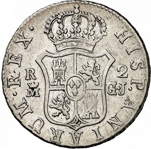2 Reales Reverse Image minted in SPAIN in 1813GJ (1808-33  -  FERNANDO VII)  - The Coin Database
