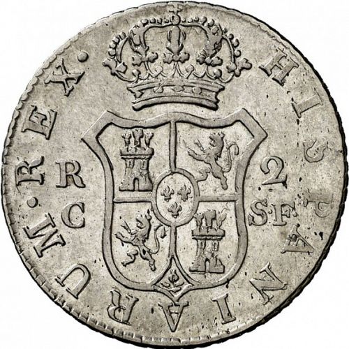 2 Reales Reverse Image minted in SPAIN in 1813SF (1808-33  -  FERNANDO VII)  - The Coin Database