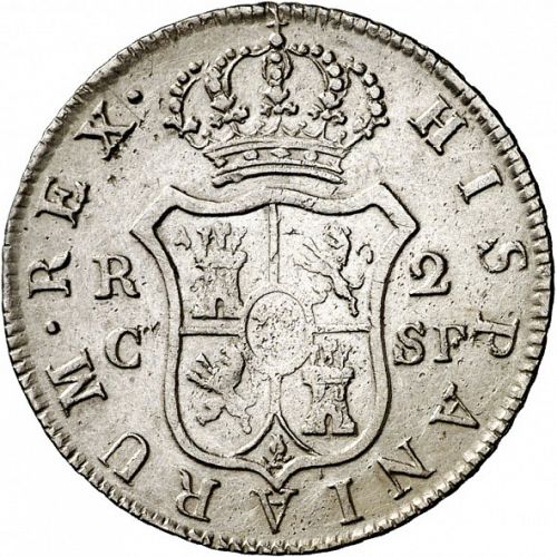 2 Reales Reverse Image minted in SPAIN in 1814SF (1808-33  -  FERNANDO VII)  - The Coin Database