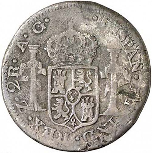 2 Reales Reverse Image minted in SPAIN in 1815AG (1808-33  -  FERNANDO VII)  - The Coin Database