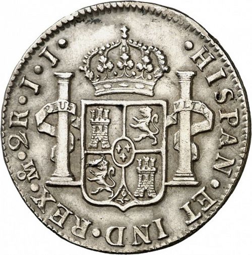 2 Reales Reverse Image minted in SPAIN in 1815JJ (1808-33  -  FERNANDO VII)  - The Coin Database