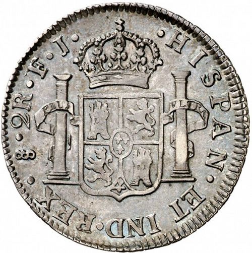 2 Reales Reverse Image minted in SPAIN in 1816FJ (1808-33  -  FERNANDO VII)  - The Coin Database