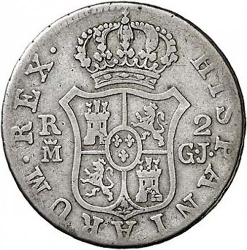 2 Reales Reverse Image minted in SPAIN in 1817GJ (1808-33  -  FERNANDO VII)  - The Coin Database