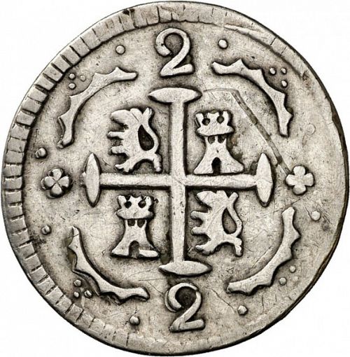 2 Reales Reverse Image minted in SPAIN in 1818BS (1810-22  -  FERNANDO VII - Independence War)  - The Coin Database