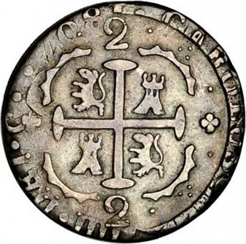 2 Reales Reverse Image minted in SPAIN in 1818BS (1810-22  -  FERNANDO VII - Independence War)  - The Coin Database