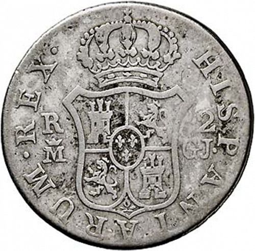 2 Reales Reverse Image minted in SPAIN in 1818GJ (1808-33  -  FERNANDO VII)  - The Coin Database