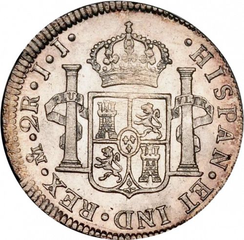 2 Reales Reverse Image minted in SPAIN in 1818JJ (1808-33  -  FERNANDO VII)  - The Coin Database