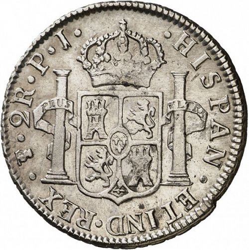 2 Reales Reverse Image minted in SPAIN in 1818PJ (1808-33  -  FERNANDO VII)  - The Coin Database