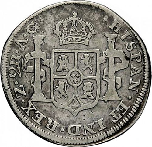 2 Reales Reverse Image minted in SPAIN in 1819AG (1808-33  -  FERNANDO VII)  - The Coin Database
