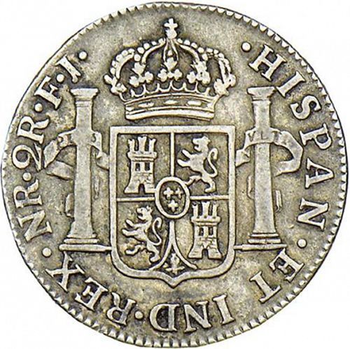 2 Reales Reverse Image minted in SPAIN in 1819FJ (1808-33  -  FERNANDO VII)  - The Coin Database