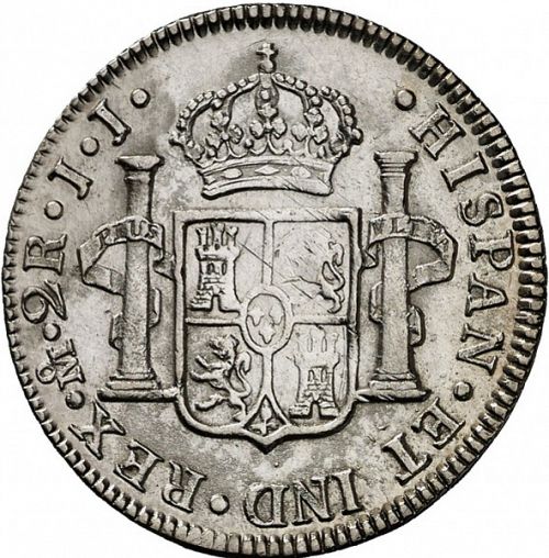 2 Reales Reverse Image minted in SPAIN in 1819JJ (1808-33  -  FERNANDO VII)  - The Coin Database