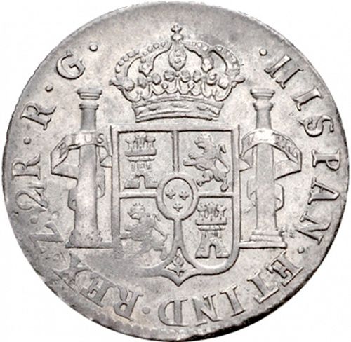 2 Reales Reverse Image minted in SPAIN in 1821RG (1808-33  -  FERNANDO VII)  - The Coin Database