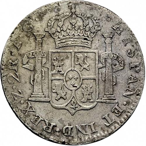 2 Reales Reverse Image minted in SPAIN in 1822AG (1808-33  -  FERNANDO VII)  - The Coin Database
