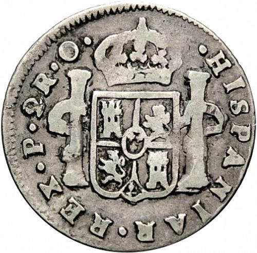 2 Reales Reverse Image minted in SPAIN in 1822O (1808-33  -  FERNANDO VII)  - The Coin Database