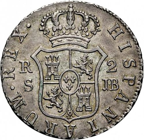 2 Reales Reverse Image minted in SPAIN in 1832JB (1808-33  -  FERNANDO VII)  - The Coin Database