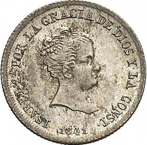 2 Reales Obverse Image minted in SPAIN in 1841CL (1833-48  -  ISABEL II)  - The Coin Database