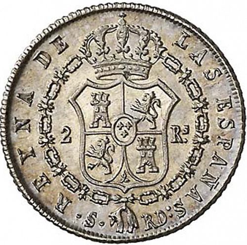 2 Reales Reverse Image minted in SPAIN in 1839RD (1833-48  -  ISABEL II)  - The Coin Database