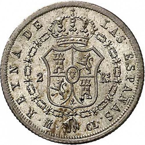 2 Reales Reverse Image minted in SPAIN in 1841CL (1833-48  -  ISABEL II)  - The Coin Database