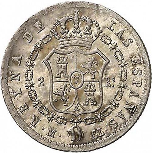 2 Reales Reverse Image minted in SPAIN in 1842CL (1833-48  -  ISABEL II)  - The Coin Database
