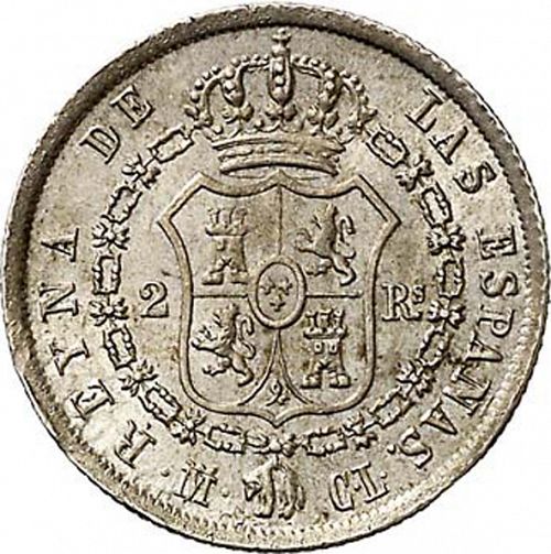 2 Reales Reverse Image minted in SPAIN in 1844CL (1833-48  -  ISABEL II)  - The Coin Database