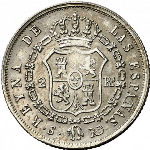 2 Reales Reverse Image minted in SPAIN in 1845RD (1833-48  -  ISABEL II)  - The Coin Database
