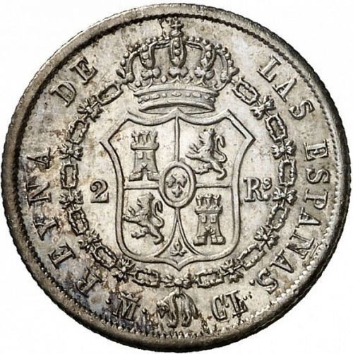 2 Reales Reverse Image minted in SPAIN in 1848CL (1833-48  -  ISABEL II)  - The Coin Database