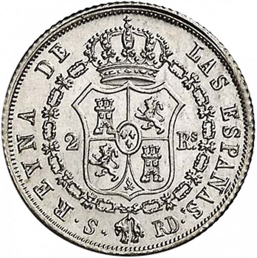 2 Reales Reverse Image minted in SPAIN in 1850RD (1833-48  -  ISABEL II)  - The Coin Database