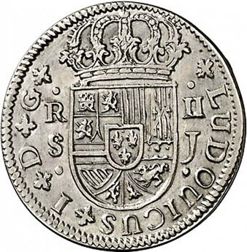 2 Reales Obverse Image minted in SPAIN in 1724J (1724  -  LUIS I)  - The Coin Database