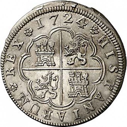 2 Reales Reverse Image minted in SPAIN in 1724A (1724  -  LUIS I)  - The Coin Database