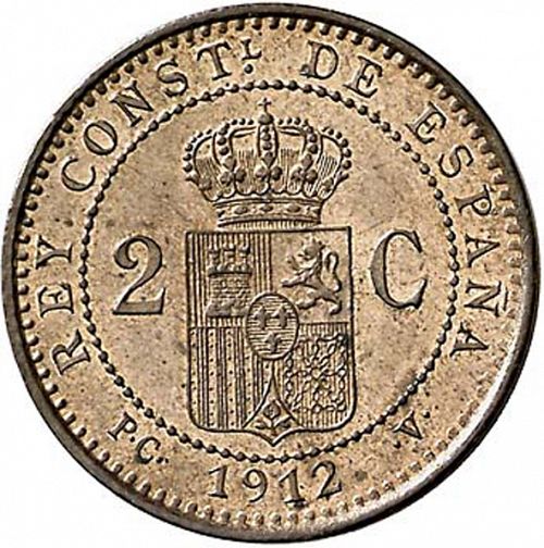 2 Céntimos Reverse Image minted in SPAIN in 1912 / 12 (1886-31  -  ALFONSO XIII)  - The Coin Database