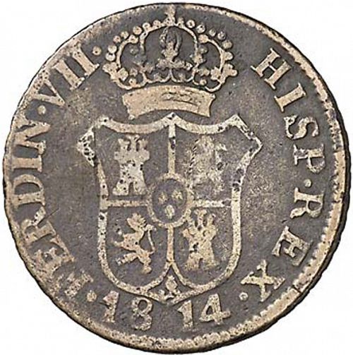 2 Cuartos Obverse Image minted in SPAIN in 1814 (1808-33  -  FERNANDO VII - Local coinage)  - The Coin Database