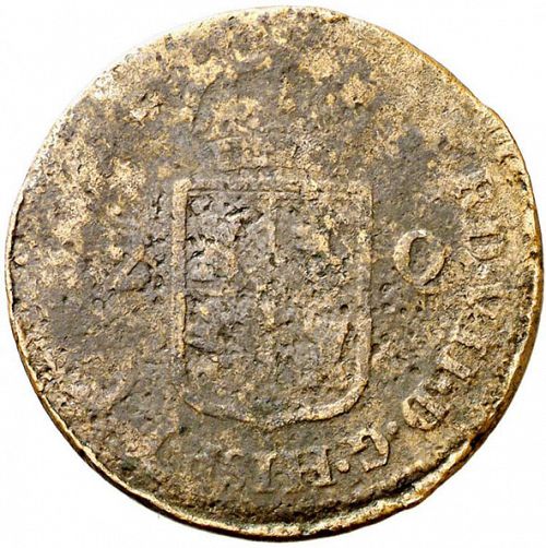 2 Quartos Obverse Image minted in SPAIN in 1834 (1808-33  -  FERNANDO VII - Local coinage)  - The Coin Database