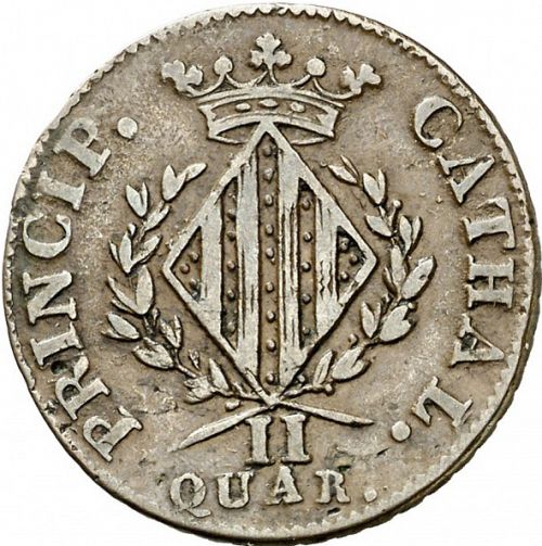 2 Cuartos Reverse Image minted in SPAIN in 1813 (1808-33  -  FERNANDO VII - Local coinage)  - The Coin Database