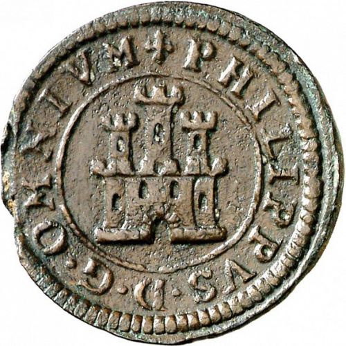 2 Maravedíes Obverse Image minted in SPAIN in 1598 (1556-98  -  FELIPE II)  - The Coin Database