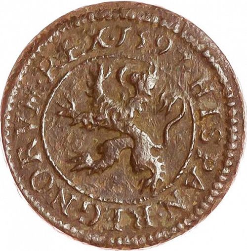 2 Maravedíes Reverse Image minted in SPAIN in 1597 (1556-98  -  FELIPE II)  - The Coin Database