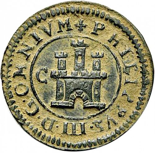 2 Maravedies Obverse Image minted in SPAIN in 1601C (1598-21  -  FELIPE III)  - The Coin Database