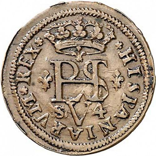 2 Maravedies Obverse Image minted in SPAIN in 1710 (1700-46  -  FELIPE V)  - The Coin Database