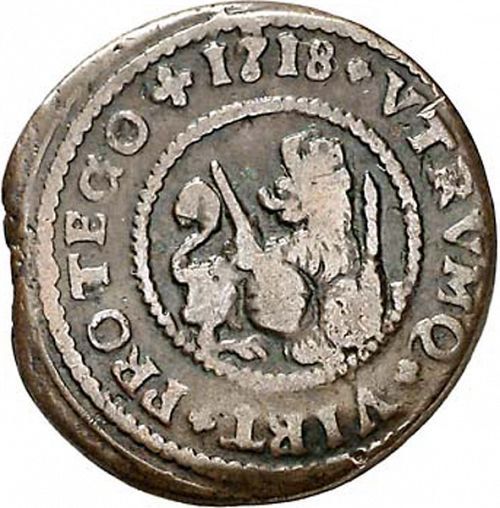 2 Maravedies Reverse Image minted in SPAIN in 1718 (1700-46  -  FELIPE V)  - The Coin Database