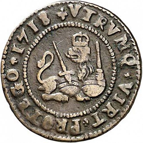 2 Maravedies Reverse Image minted in SPAIN in 1718 (1700-46  -  FELIPE V)  - The Coin Database
