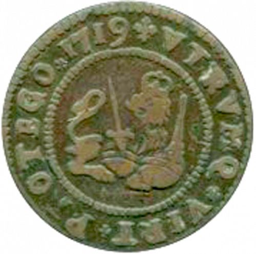 2 Maravedies Reverse Image minted in SPAIN in 1719 (1700-46  -  FELIPE V)  - The Coin Database