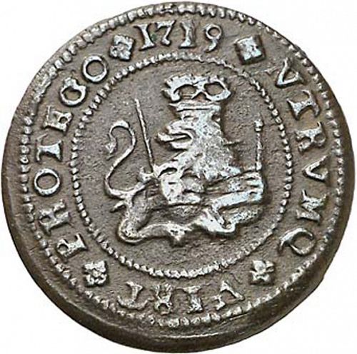 2 Maravedies Reverse Image minted in SPAIN in 1719 (1700-46  -  FELIPE V)  - The Coin Database