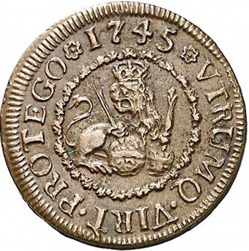 2 Maravedies Reverse Image minted in SPAIN in 1745 (1700-46  -  FELIPE V)  - The Coin Database